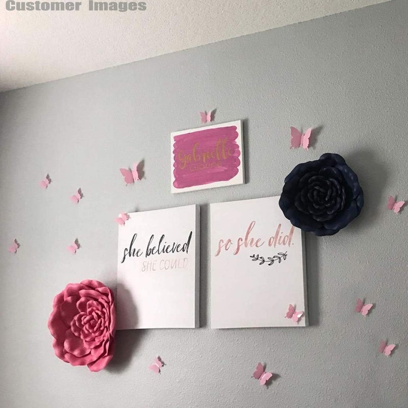 Trubetter 24pcs 3D Pink Butterfly Wall Stickers - Image 3